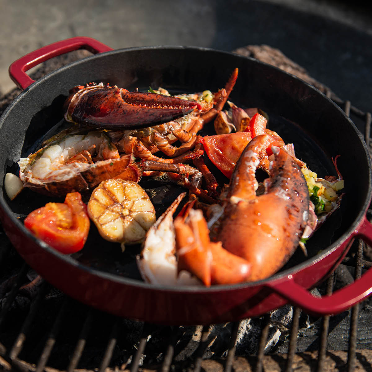 Combekk Støpejernspanne emaljert 28 cm bordeaux