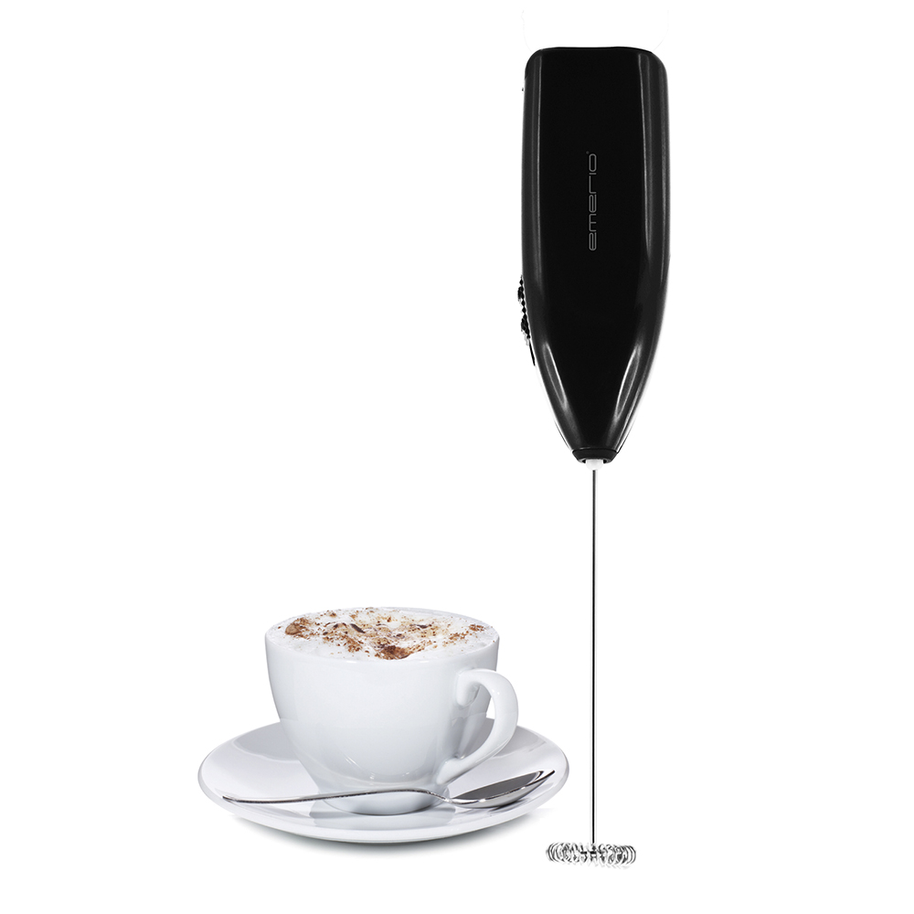 EMERIO Mjölkskummare batteridriven Svart