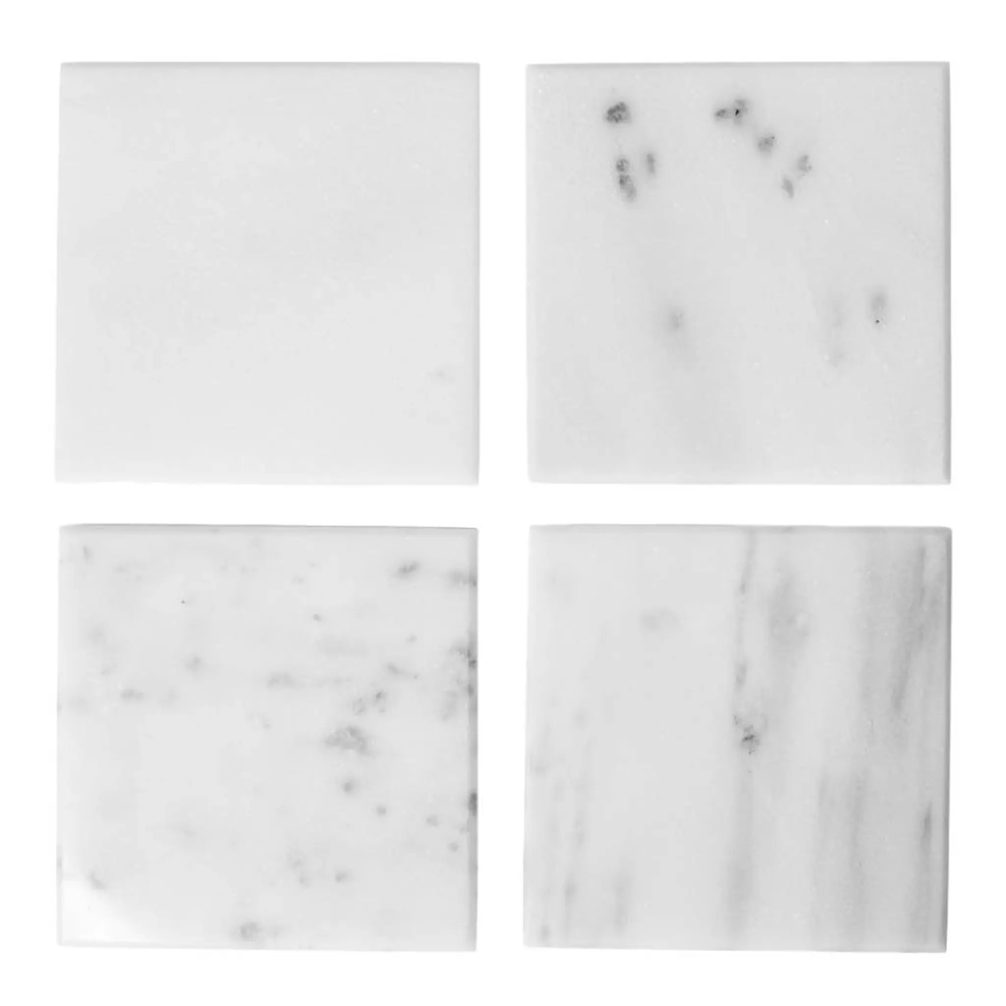 Stiernholm Marmor glasunderlägg 10x10 cm 4-pack vit