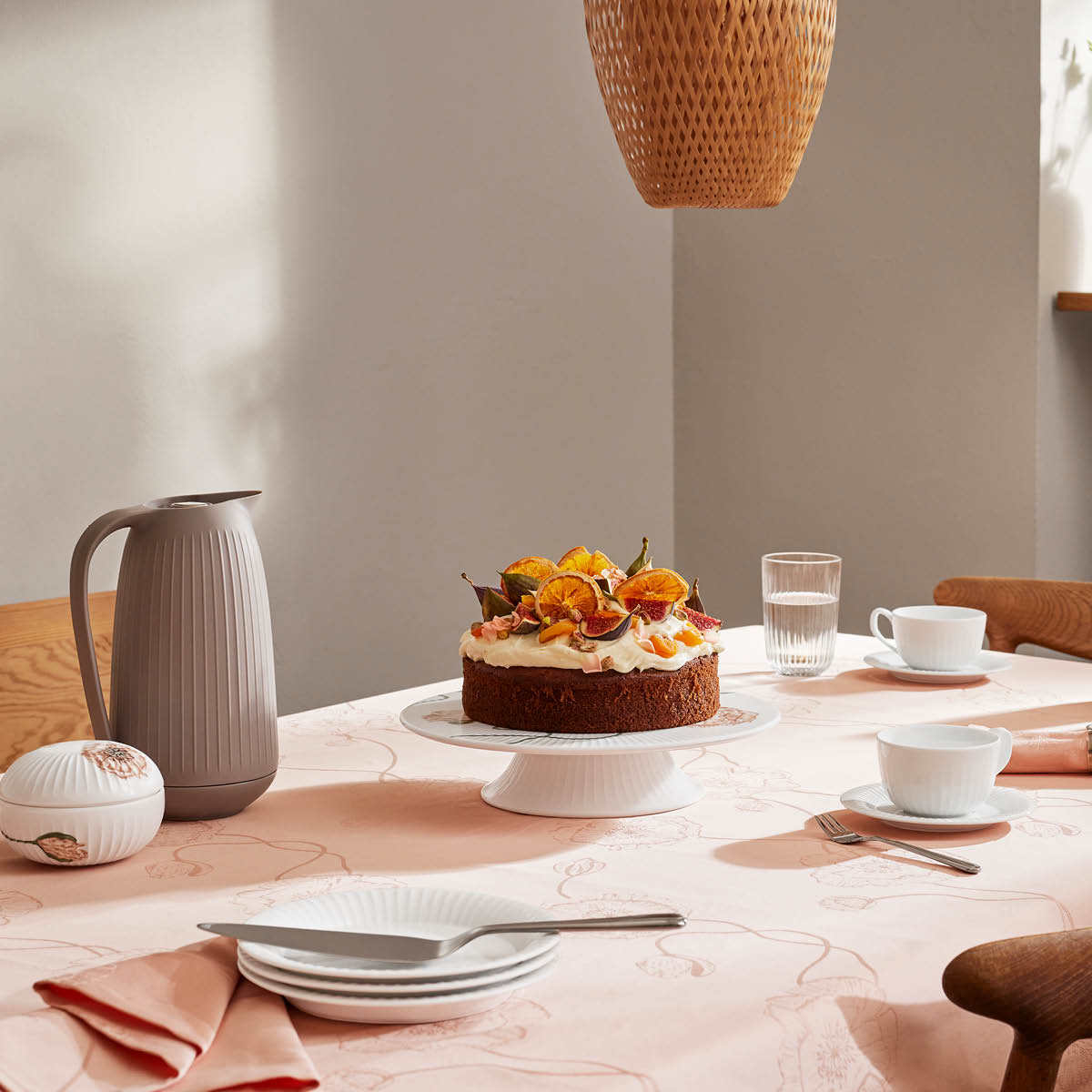 Kähler Hammer Poppy Damastiliina 150x270 cm Nude