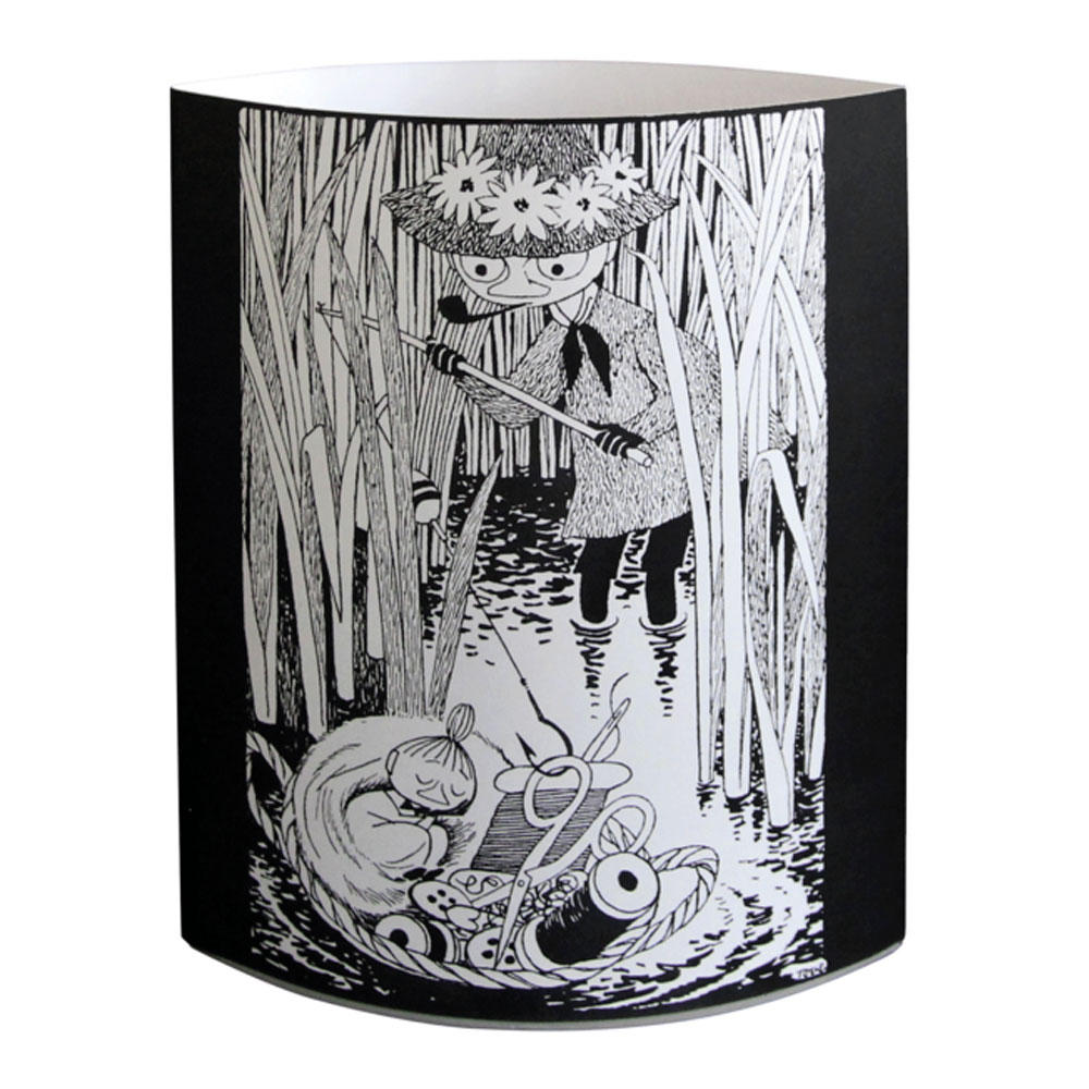 Pluto Nattlampa Mumin 13x16 cm Svart/Vit