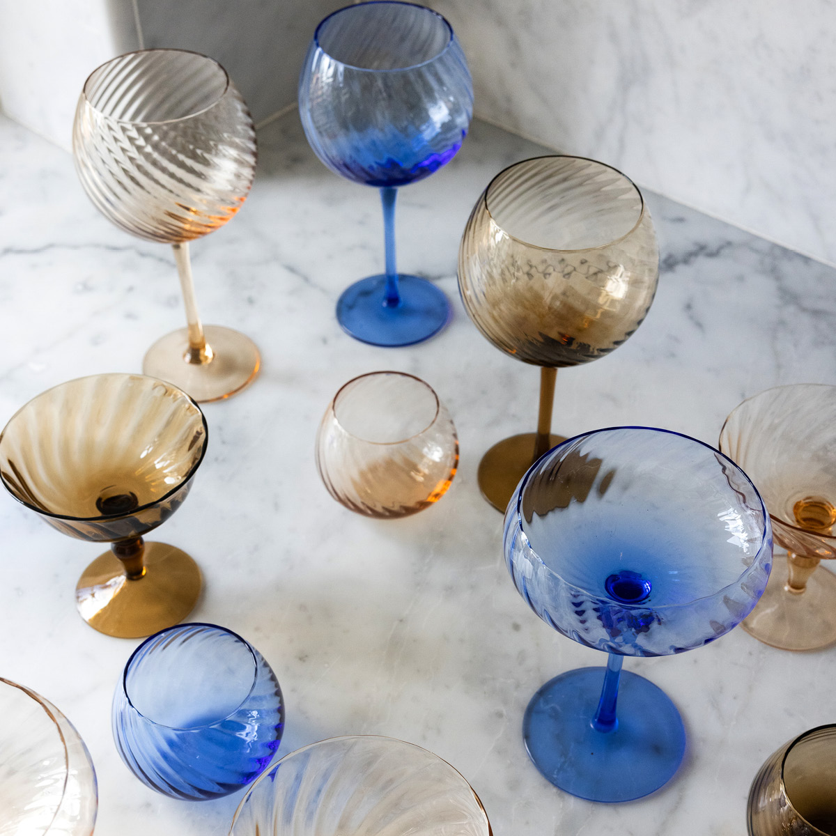 ByOn Opacity champagneglas 30 cl 2-pack blå