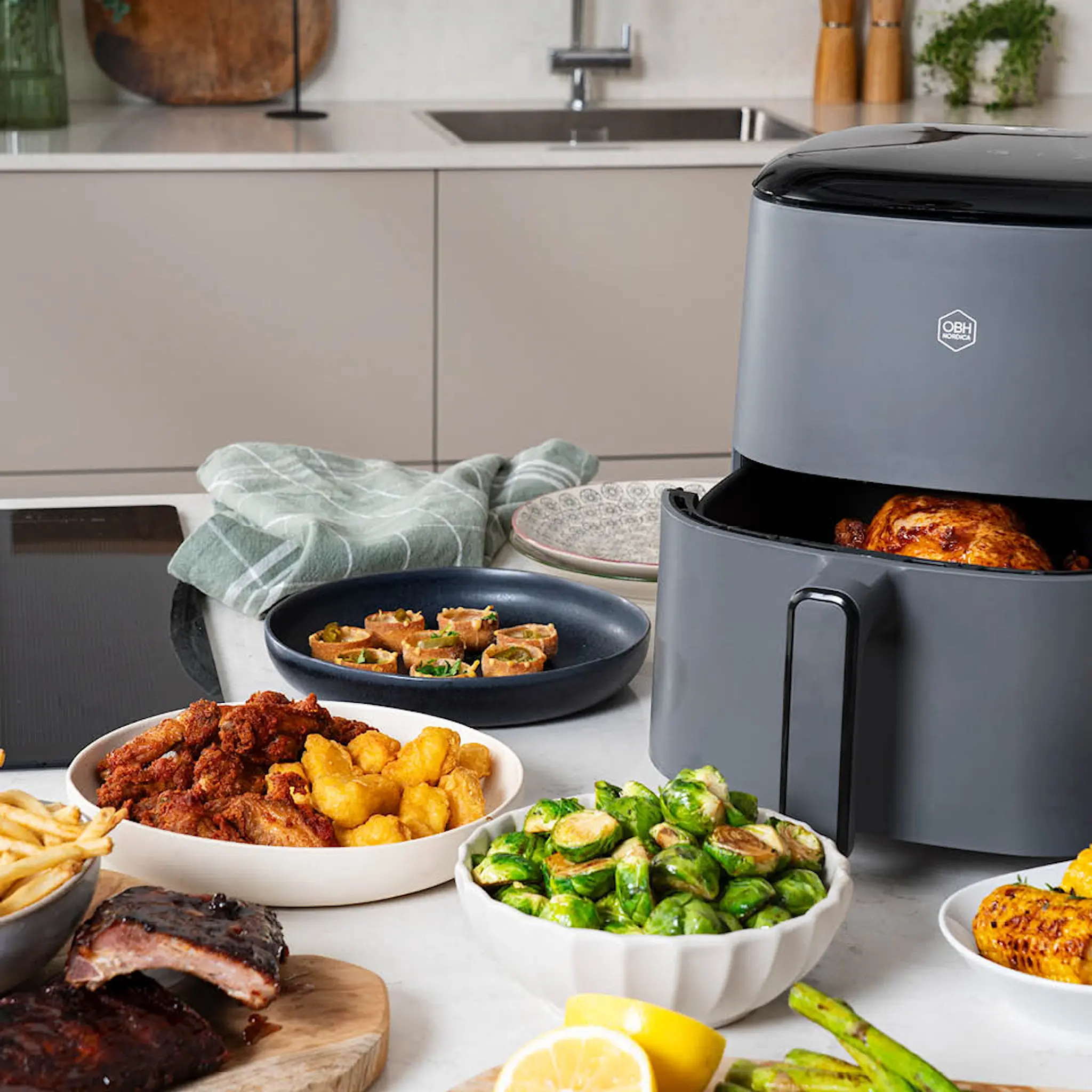 OBH Nordica Easy Fry Max Airfryer 5 L Harmaa