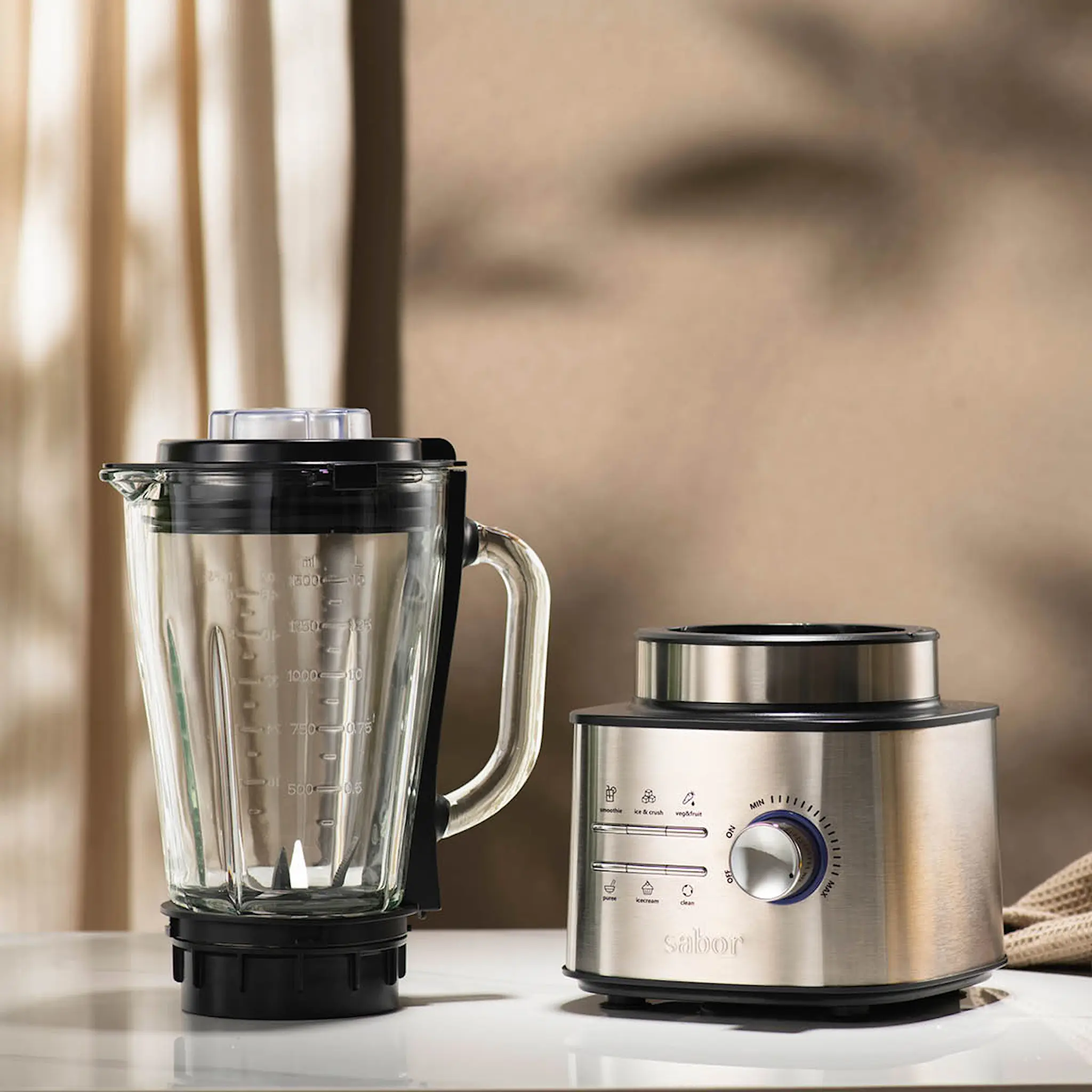 Sabor Ultimate blender 1500 W 1,5 L borstad/klar