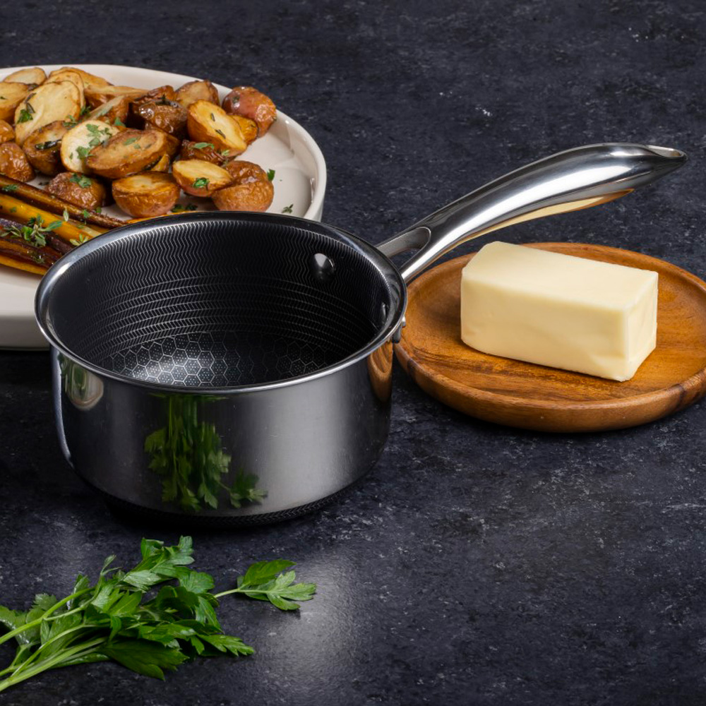 Hexclad Hybrid Kastrull med Lock 1 L Silver/Svart