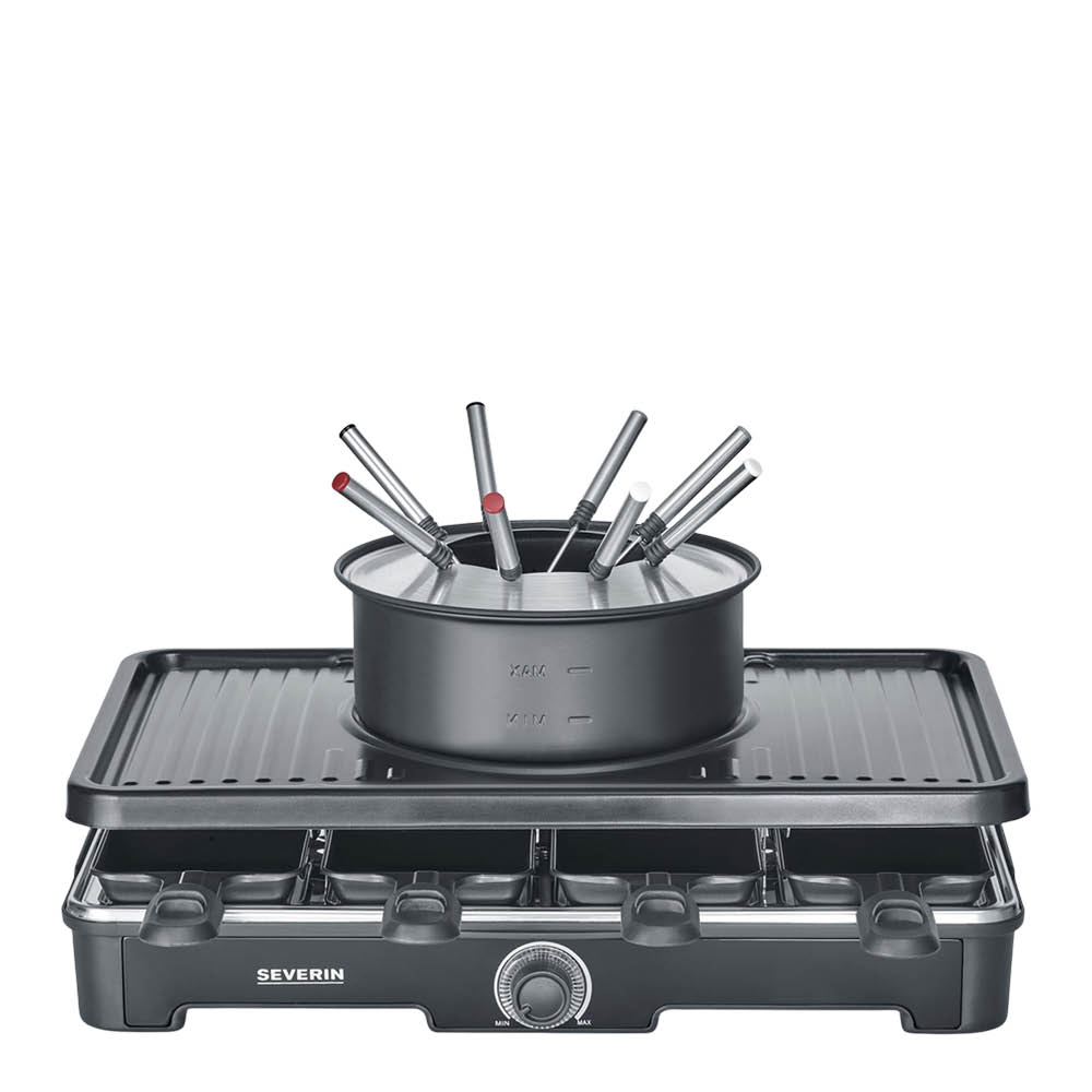 Severin Fondue- och raclettegrill 2-i-1 RG 2347 svart