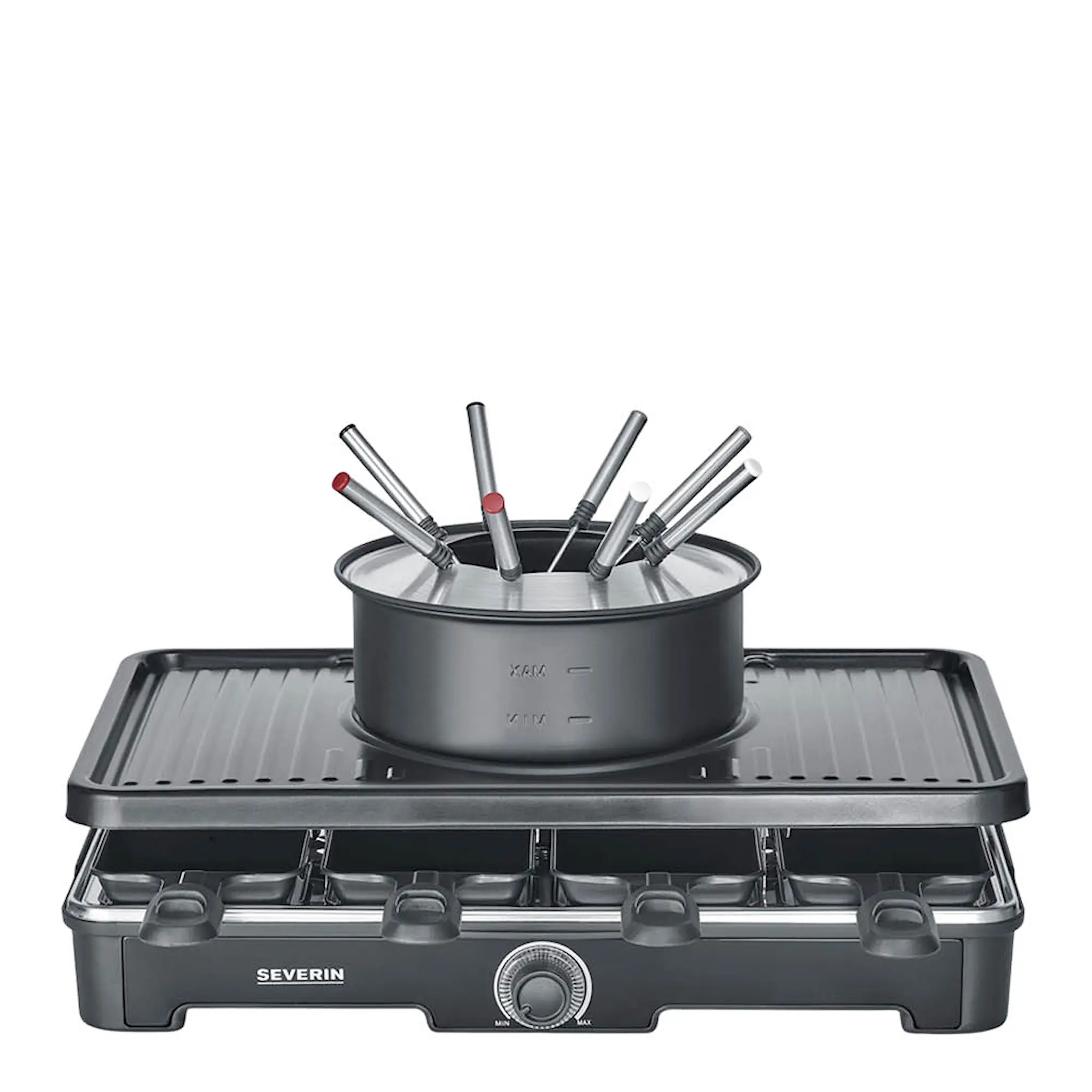 Severin Fondue-raclette kombinert 2-i-1 RG 2347 svart