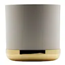 Nurture kruka med fat 20 cm benvit/mässing