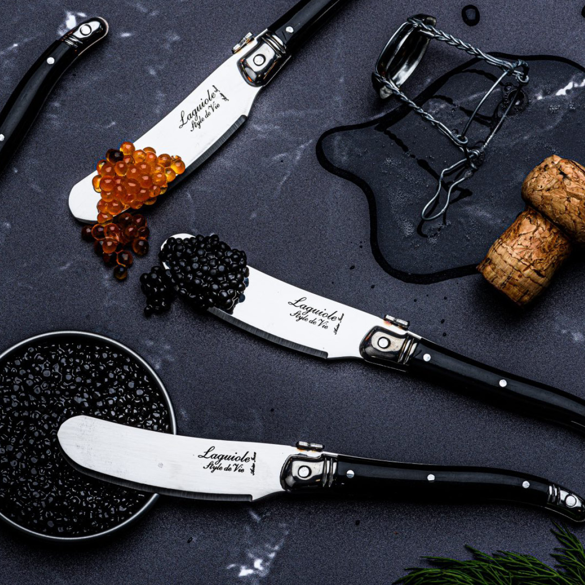 Laguiole Style de Vie Smörkniv 4-pack svart