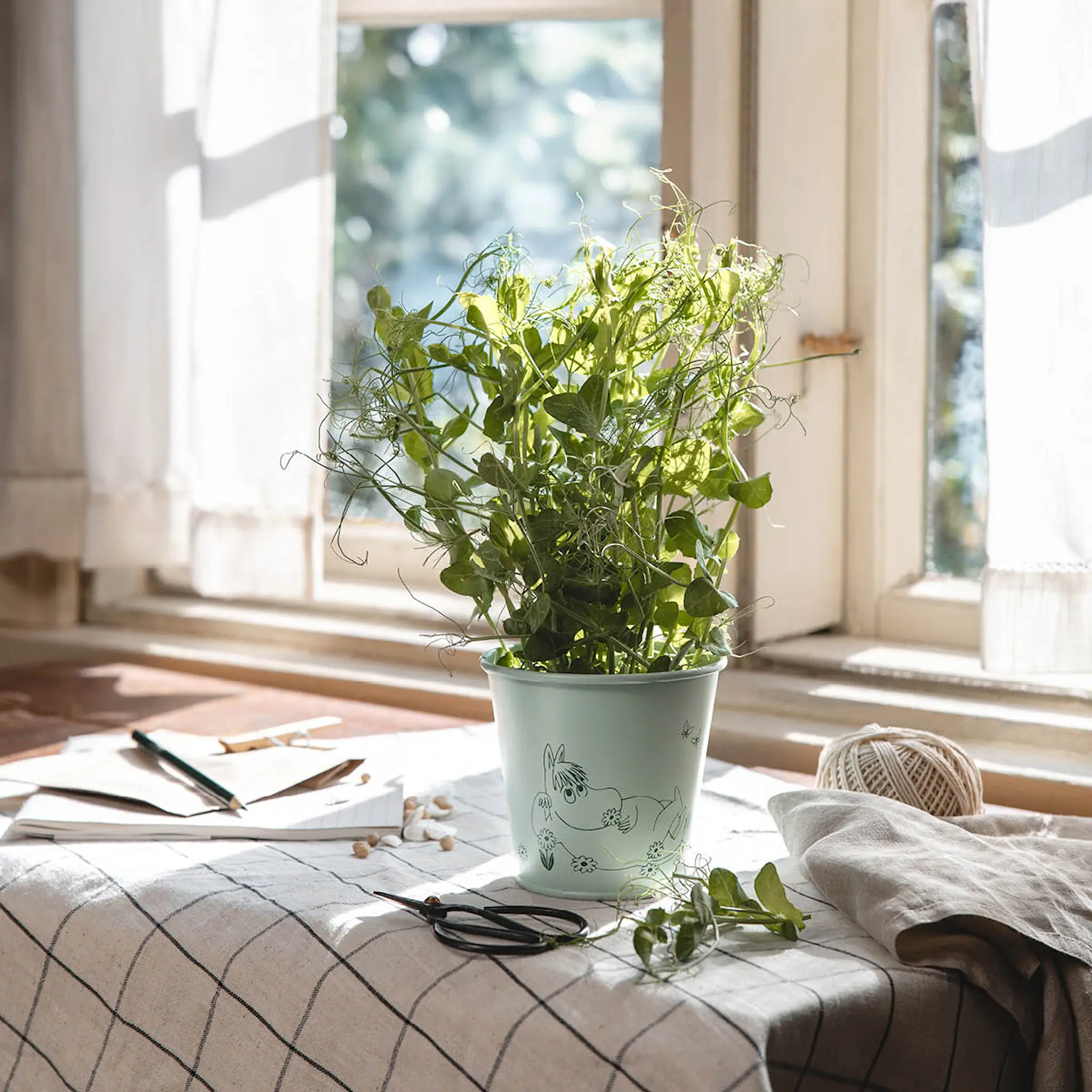 Muurla Mumin plåtkruka 11 cm grön