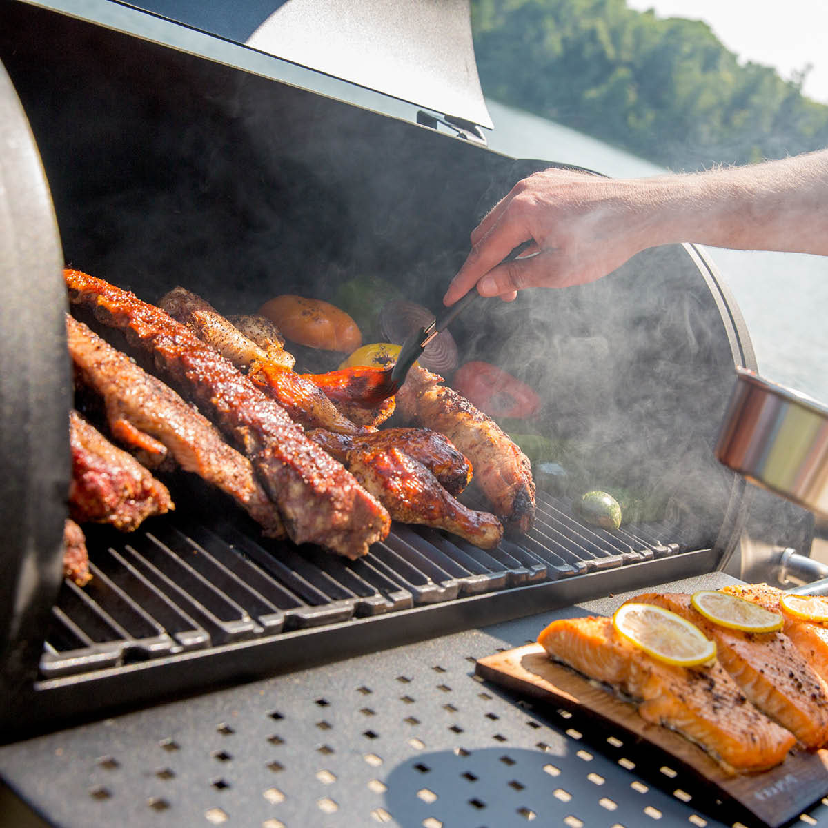 Broil King Savugrilli Offset Smoker Low n Slow 500 Musta