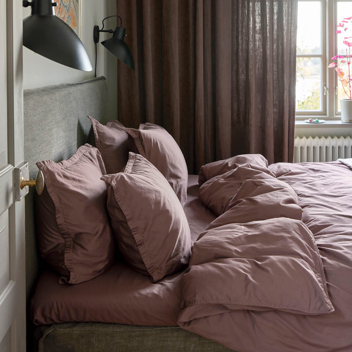 Himla Soul påslakan satin 220x220 cm maroon