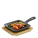 BBQ Grill-/Serveringspanna med träfat 23x13 cm