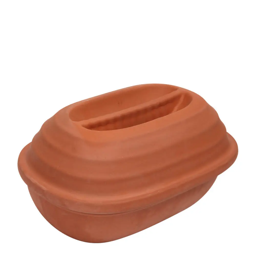 Terracotta kyllingroaster med lokk 30x21 cm