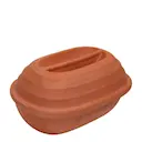 Terracotta kycklingroaster med lock 30x21 cm