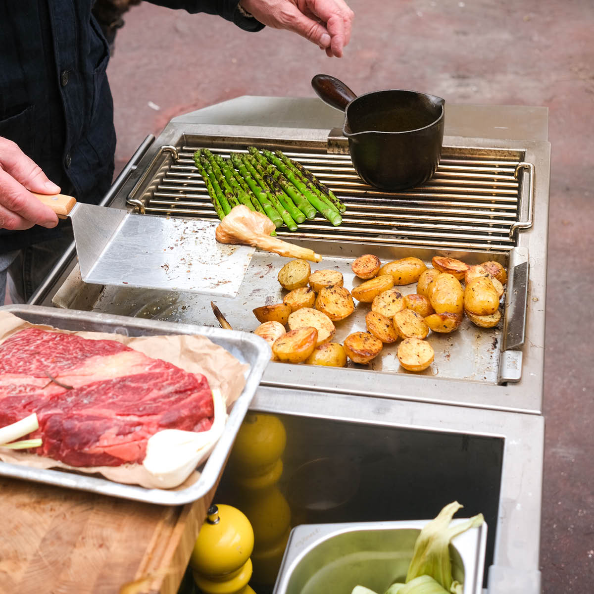 Looft Kolgrill utekök 90x50x50 cm rostfritt stål