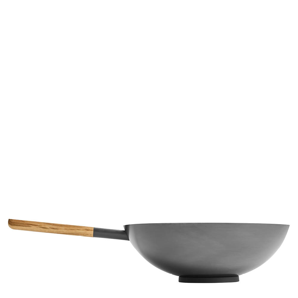 Morsö Vulcano Wokkipannu 36 cm Wok Burner :ille Hiiliteräs/Tammi