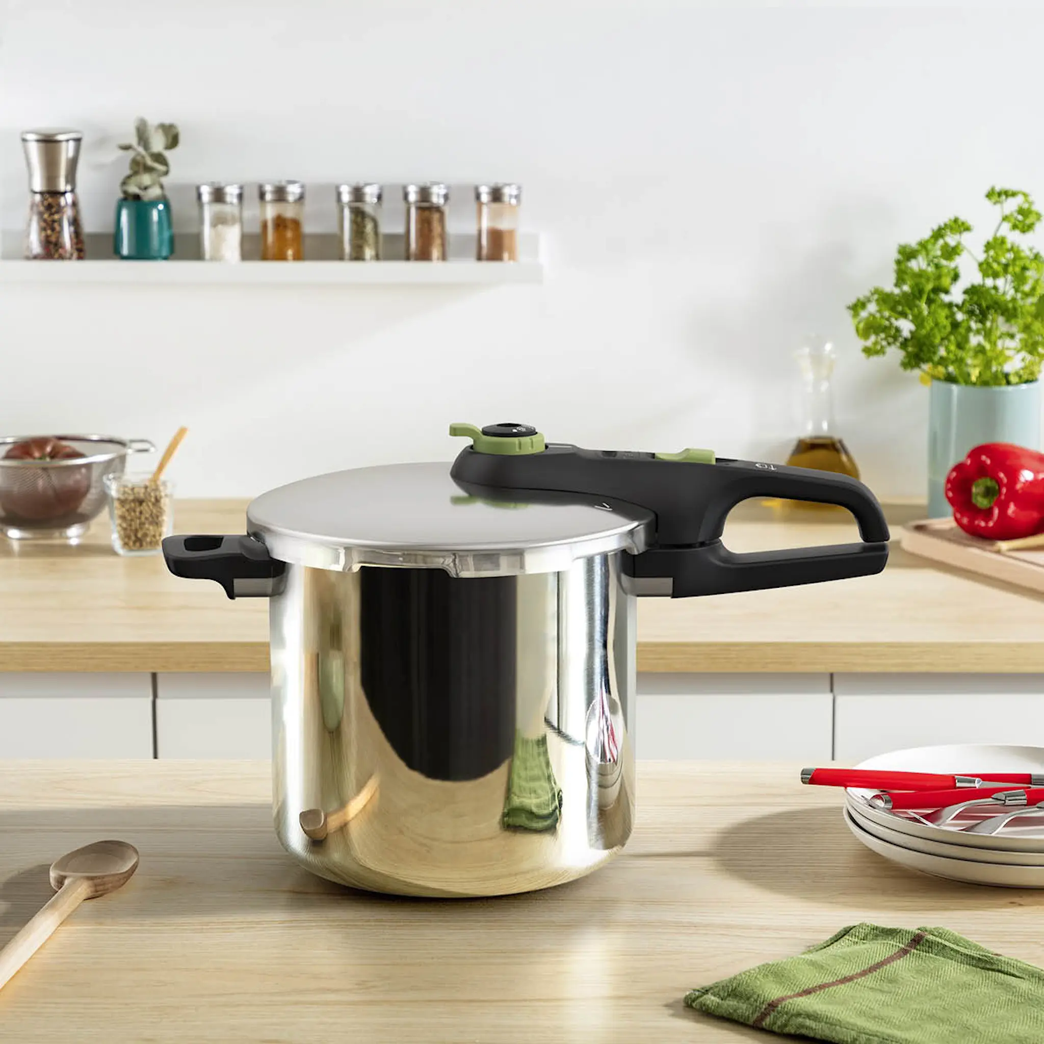 Tefal Secure Trendy Tryckkokare med Ångkorg 8 L Rostfri