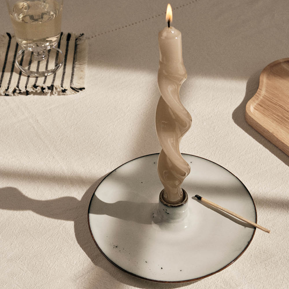 Broste Copenhagen Nordic Sand ljusstake 18x4 cm sand