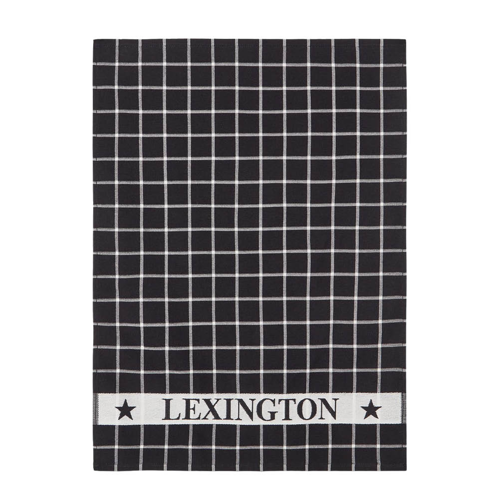 Lexington Frotté kjøkkenhåndkle 50x70 cm svart/hvit