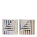 Arto gästhandduk 50x30 cm 2-pack beige/blå smalrandig