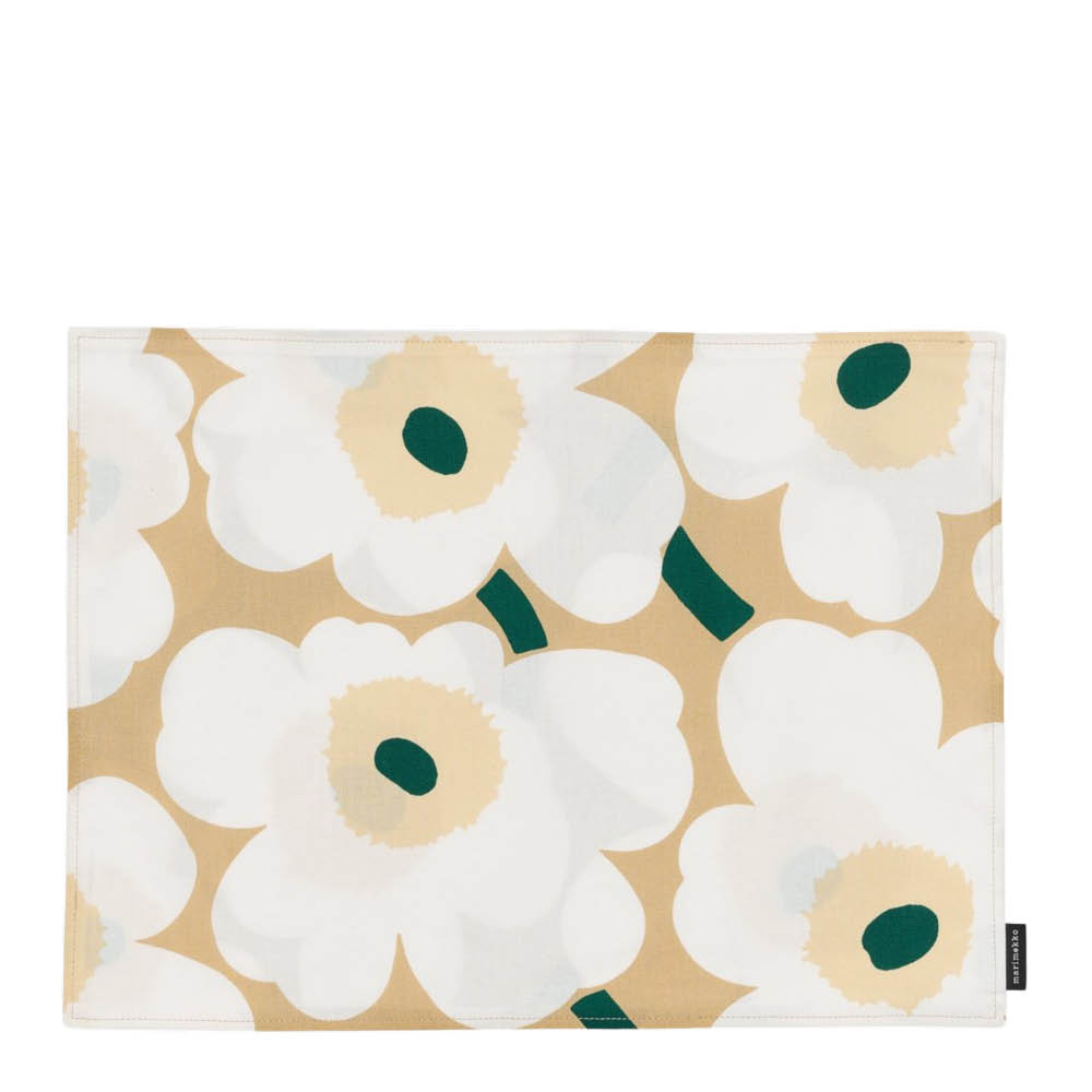 Marimekko Pieni Unikko bordstablett 31x42 cm sand/vit/smaragdgrön