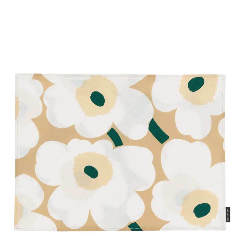 Pieni Unikko tabletti 31x42 cm hiekka/valkoinen/smaragdinvihreä