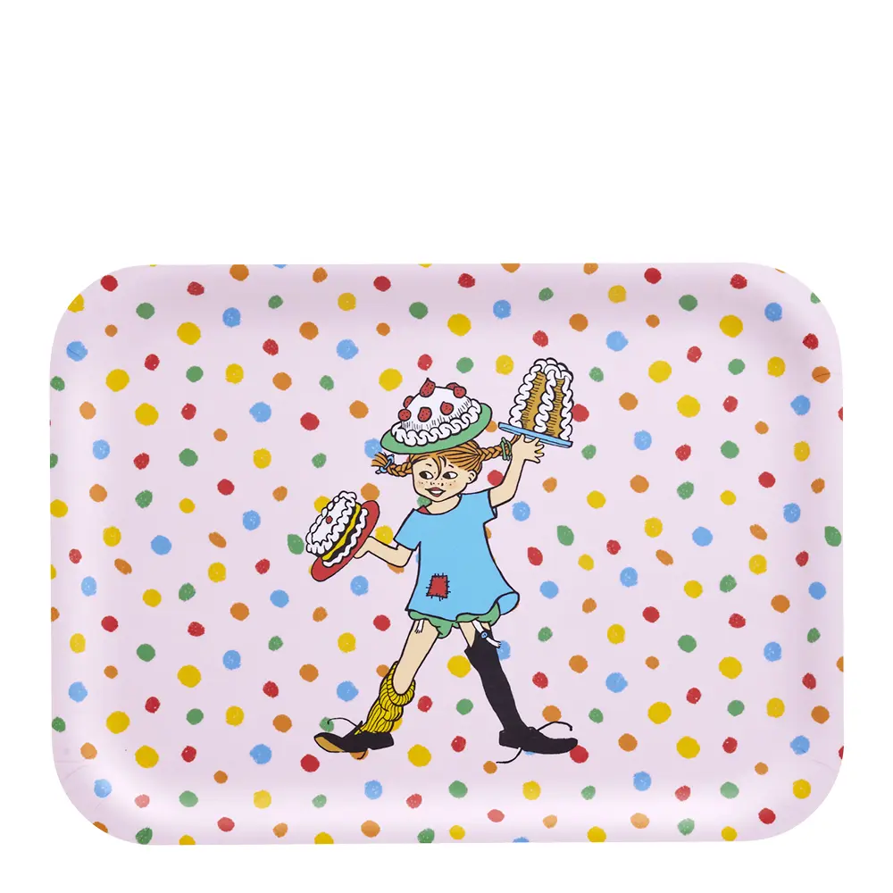 Peppi Pitkätossu Tarjotin 27x20cm Vaaleanpunainen
