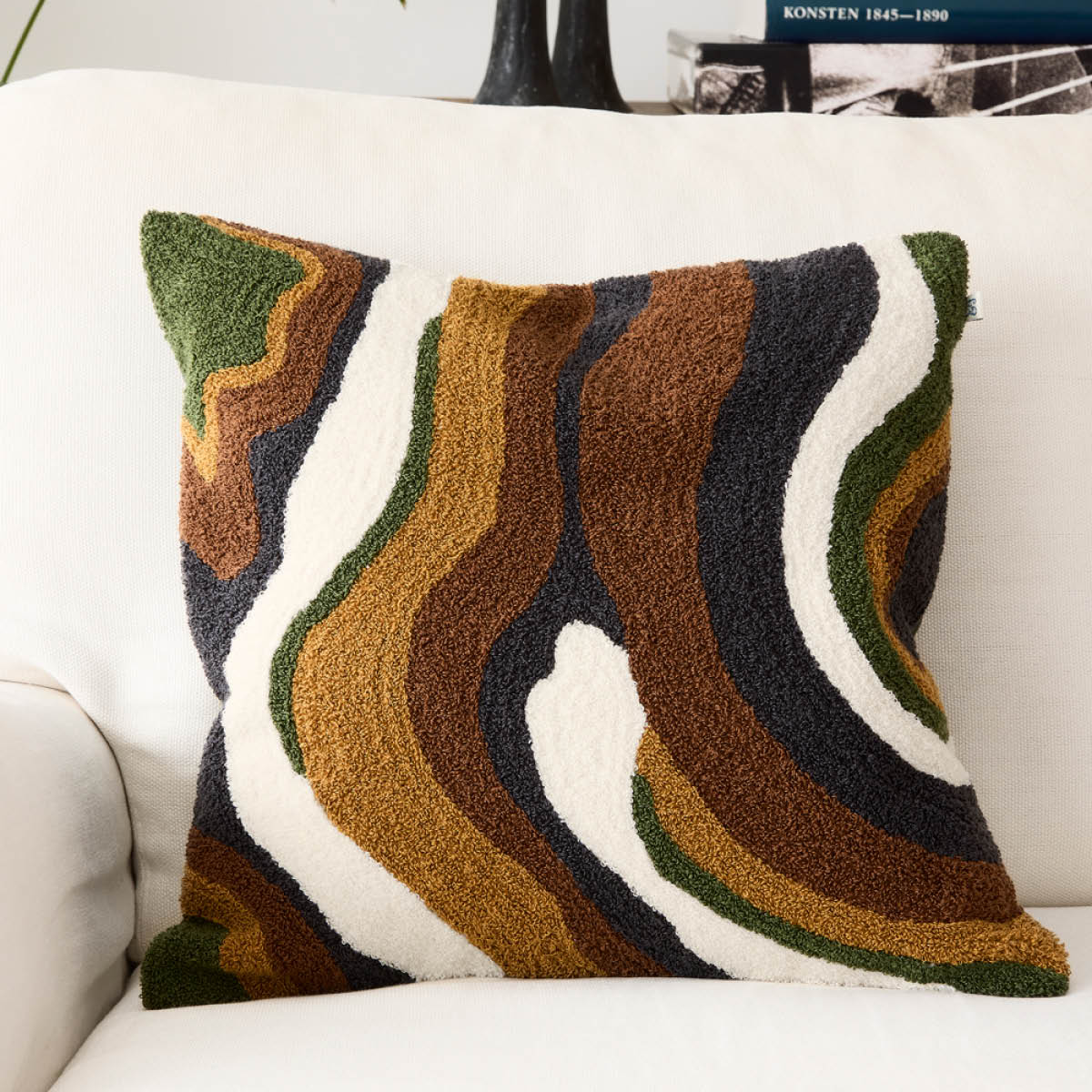 Chhatwal & Jonsson Sagar putetrekk lin/bomull 50x50 cm Multi/Cognac/Masala