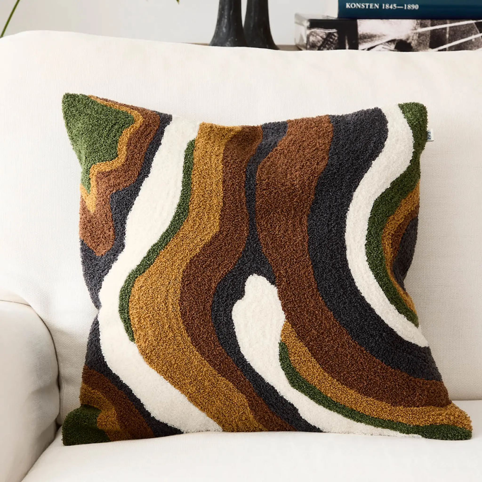Chhatwal & Jonsson Sagar putetrekk lin/bomull 50x50 cm Multi/Cognac/Masala