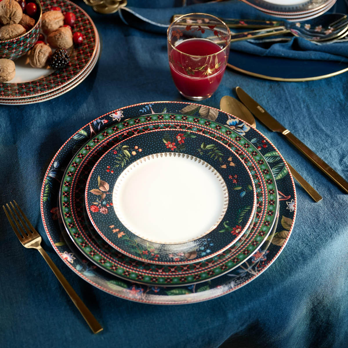 Pip Studio Berry Blues Aamiaissetti 3 osaa Sininen