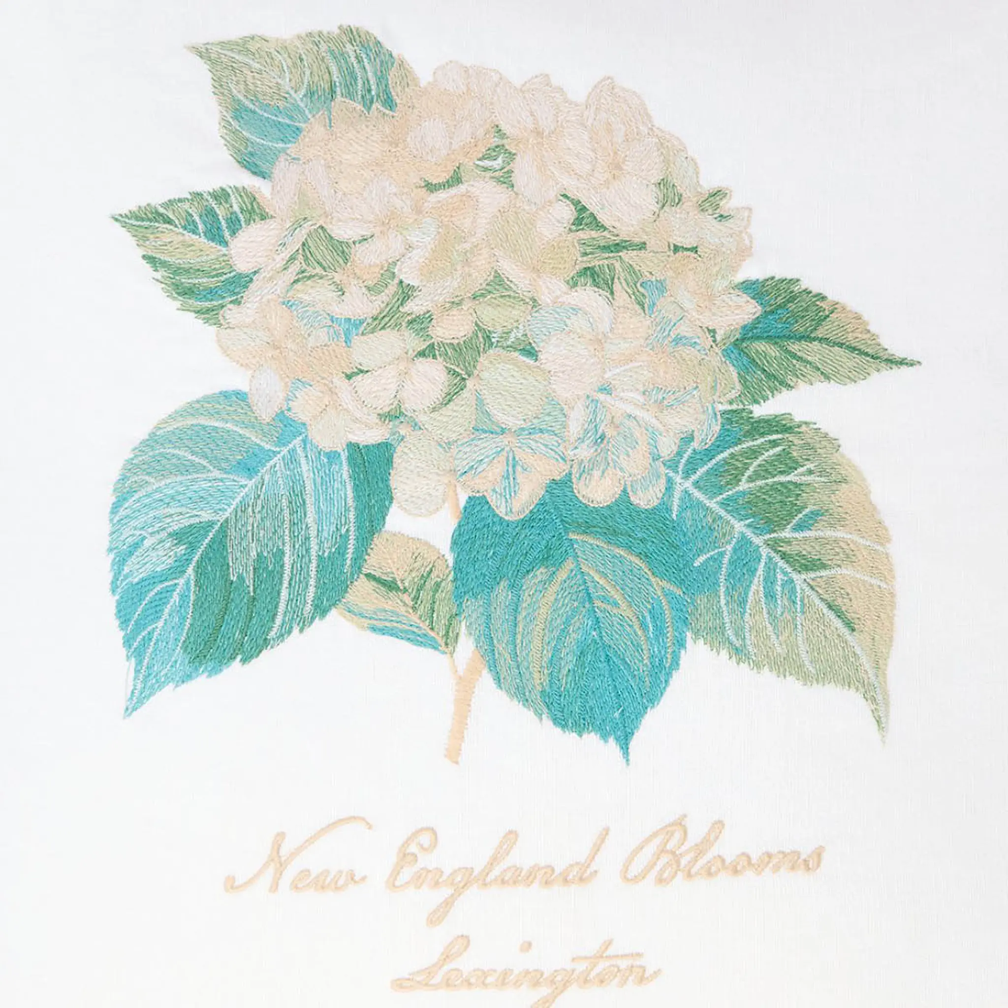 Lexington Kuddfodral linne/bomull 50x50 cm blombroderad vit/grön