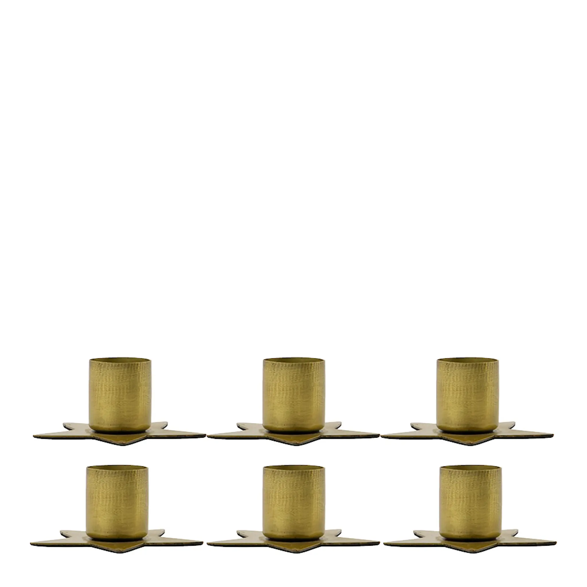 House Doctor Stage ljusstake stjärnor 3x6 cm 6-pack antik mässing