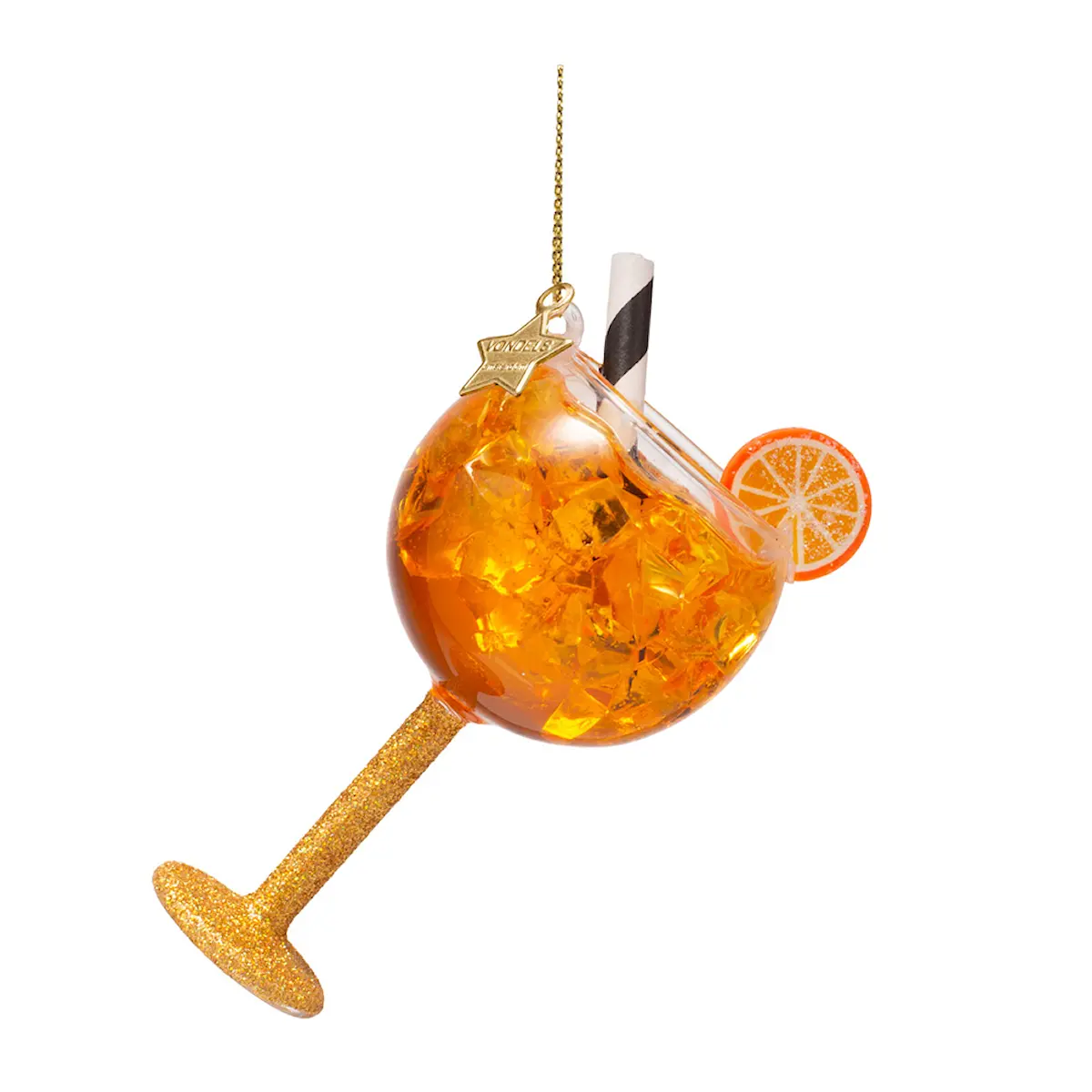 Vondels Wine & Dine julhänge i glas 11 cm Apelsinspritz