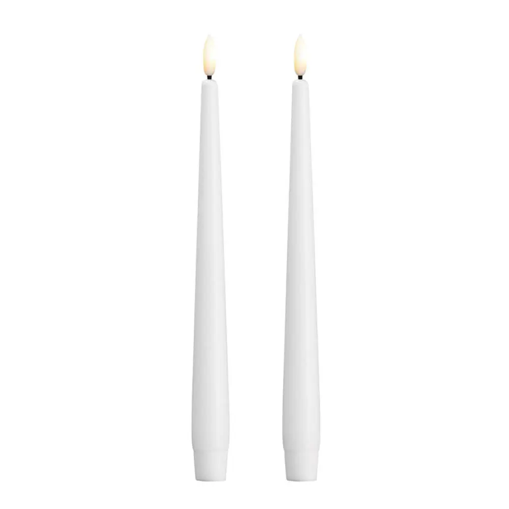 LED-kruunukynttilä 2,3x25 cm 2-pack silk white
