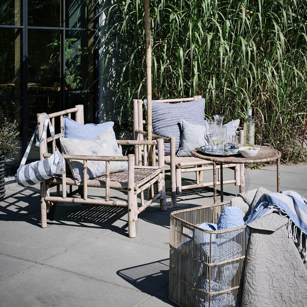 Lene Bjerre Visilia putetrekk 60x40 cm lin/blå