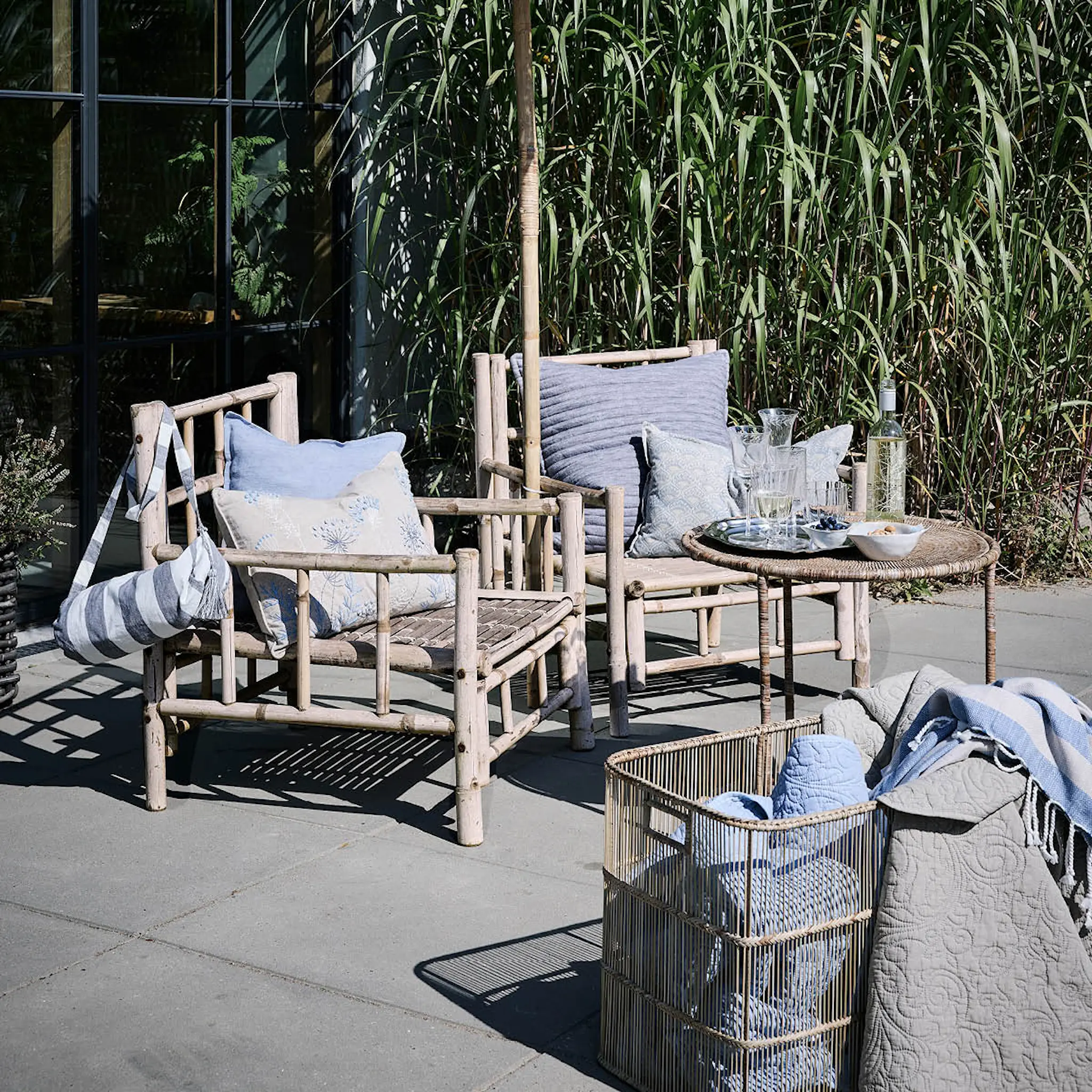 Lene Bjerre Visilia putetrekk 60x40 cm lin/blå