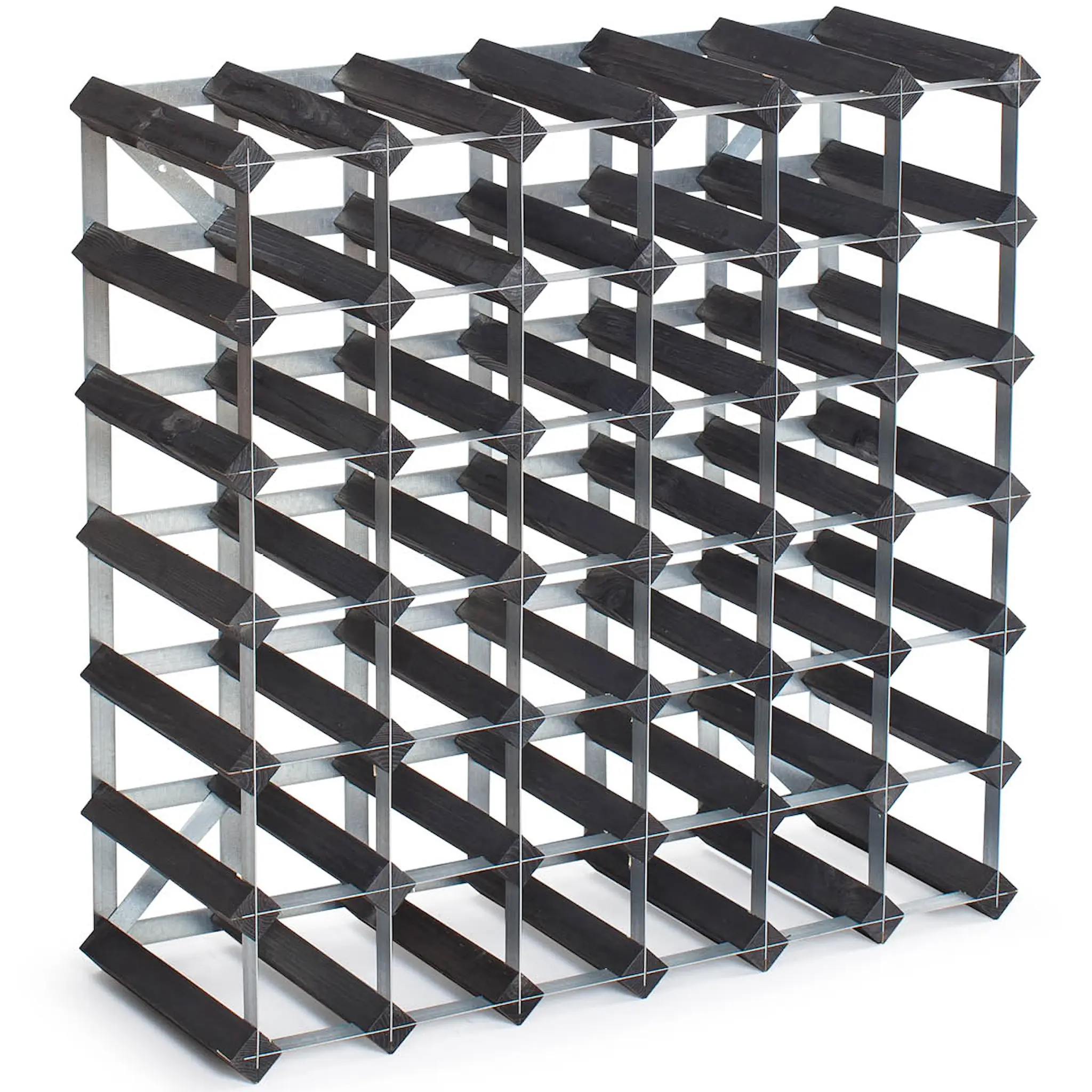 Traditional Wine Rack Trad Vinställ 42 Flaskor 61 cm Svart Ask