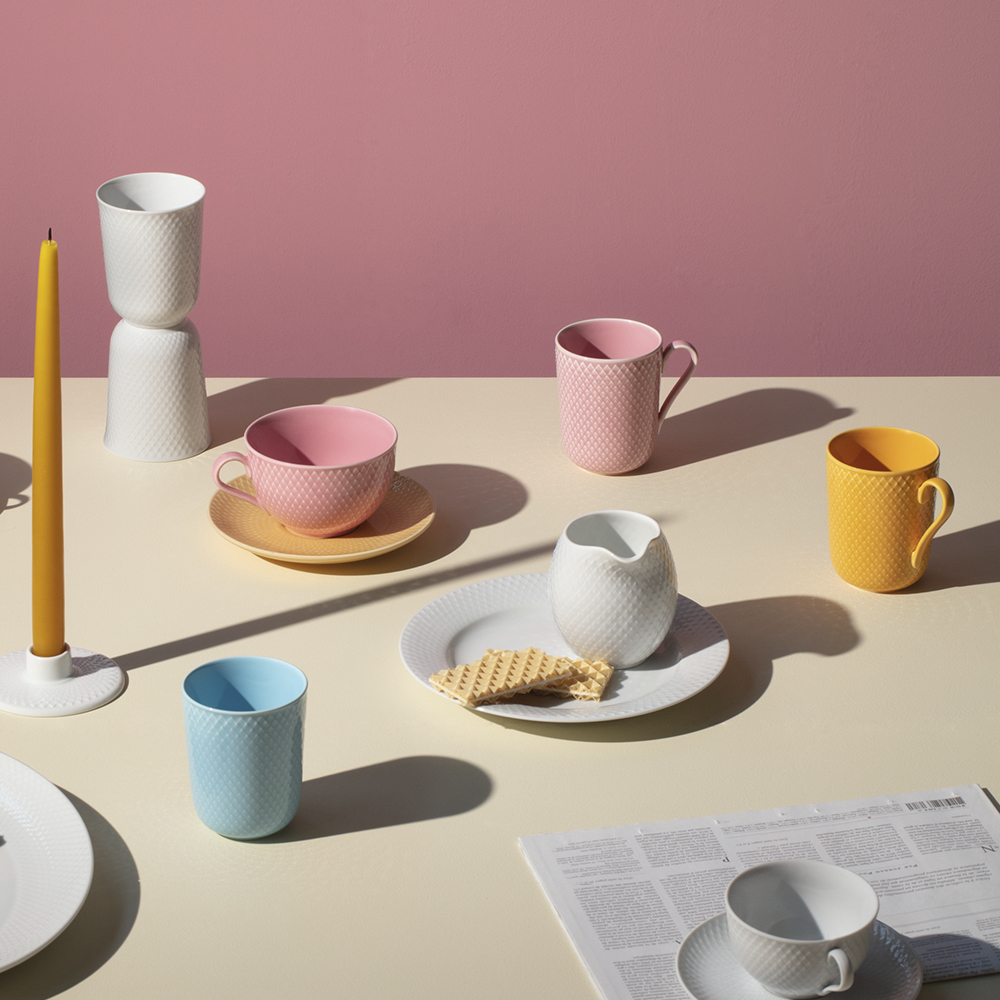 Lyngby Porcelæn Rhombe kopp 33 cl gul