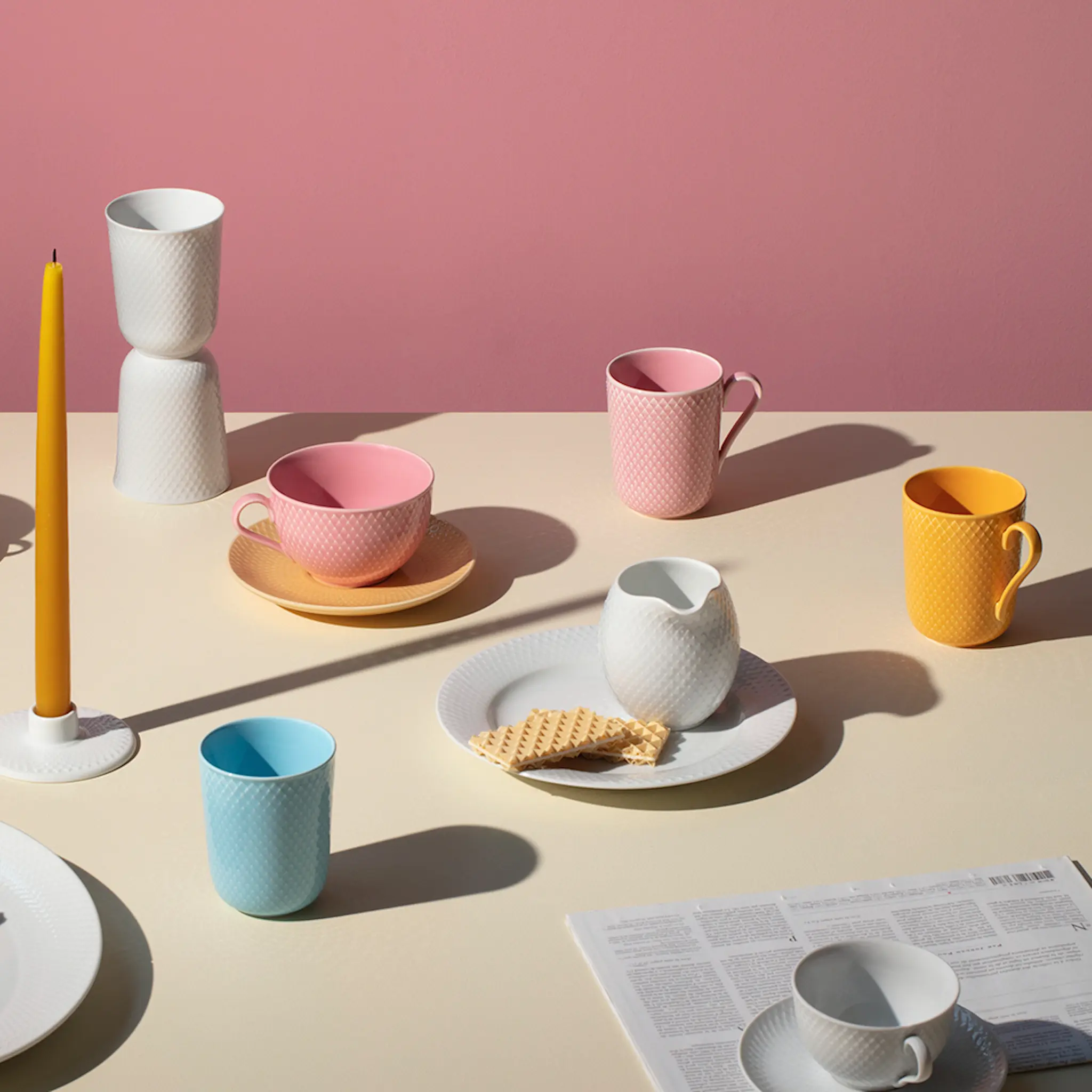 Lyngby Porcelæn Rhombe Color Muki korvalla 33 cl Keltainen