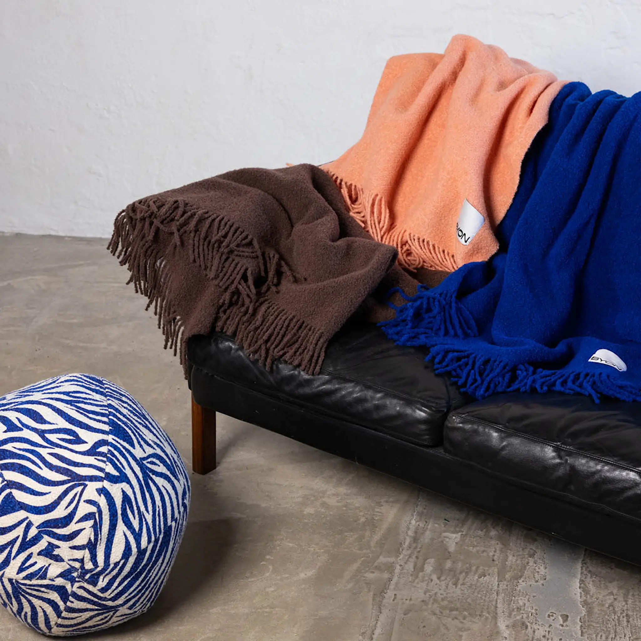 ByOn Franca pläd ull 170x130 cm brun