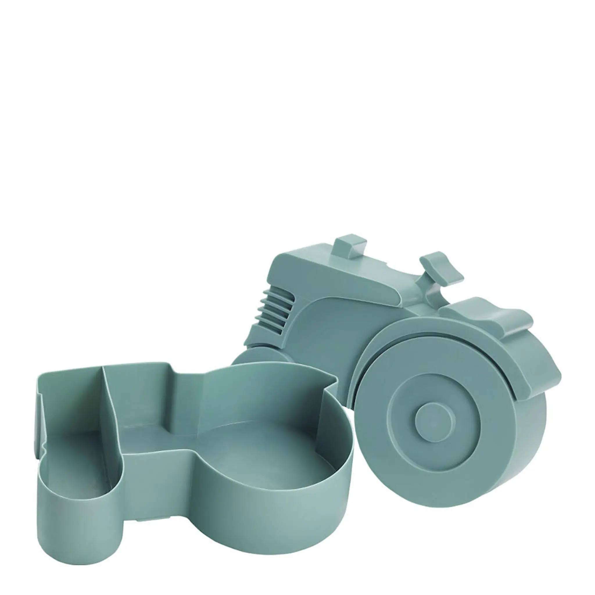 Blafre Traktor matlåda i plast två fack 14x11 cm blågrön
