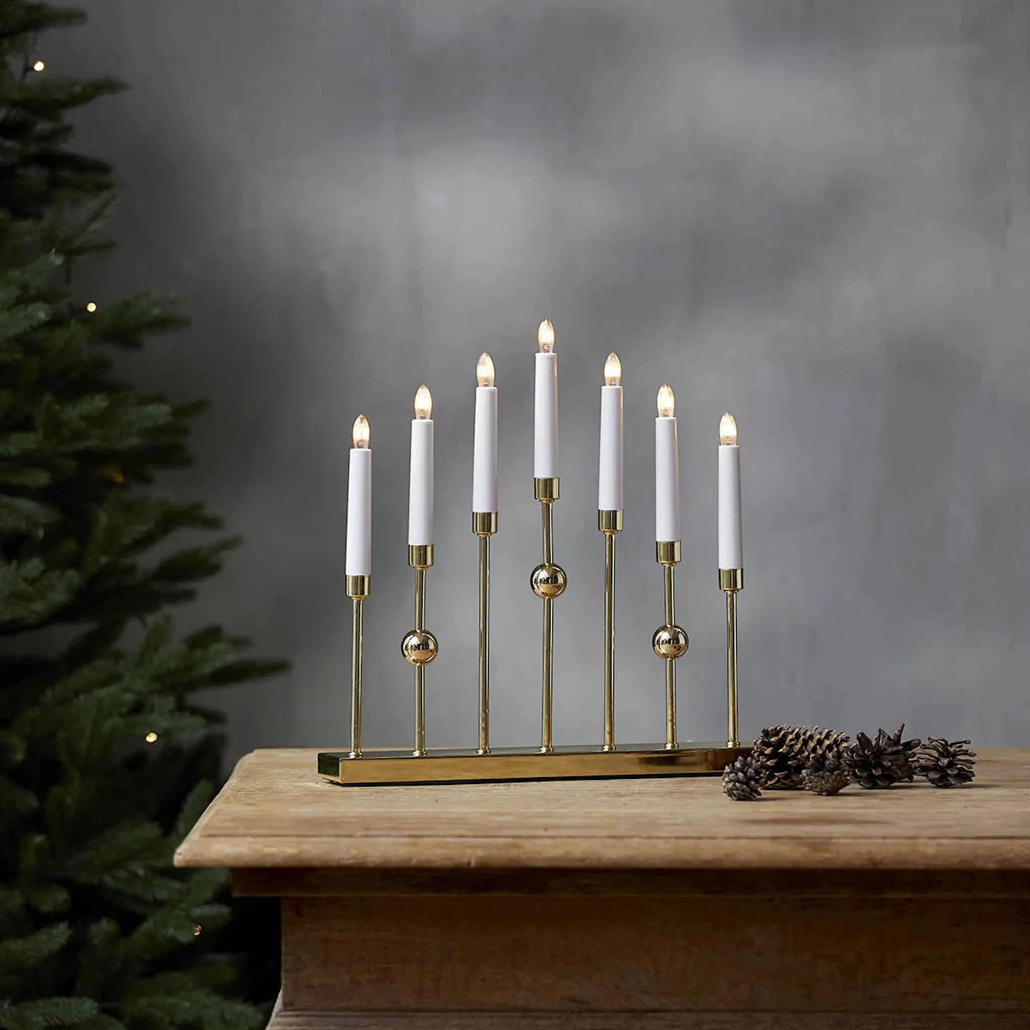 Star Trading Gustavo adventsljusstake 37x37 cm mässing