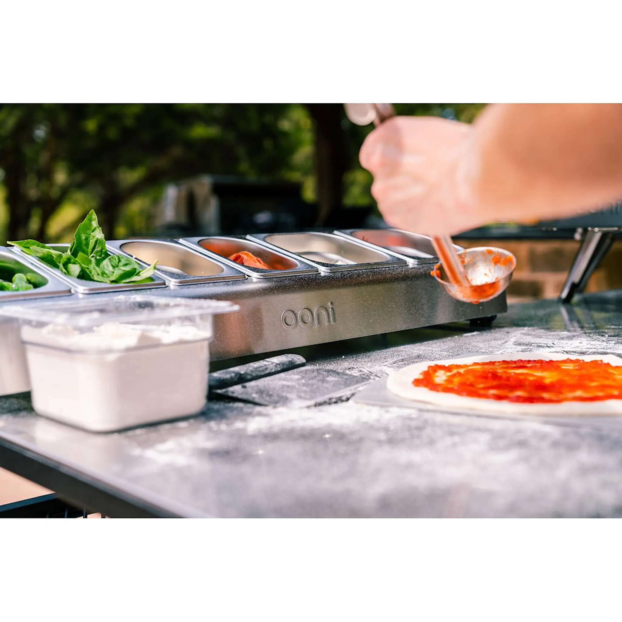 Ooni Ställ för pizzatopping set med 7 delar stål