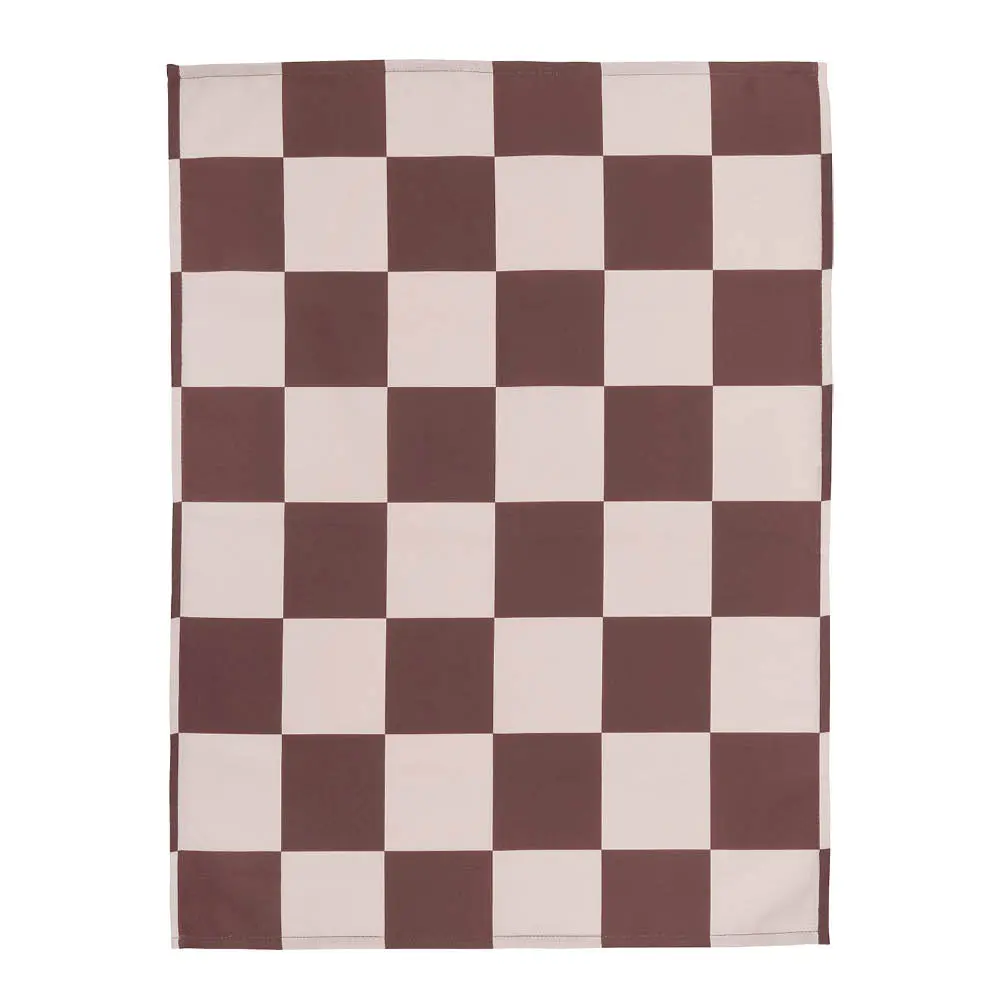 Checks & Stripes kjøkkenhåndkle 50x65 cm brun/rosa