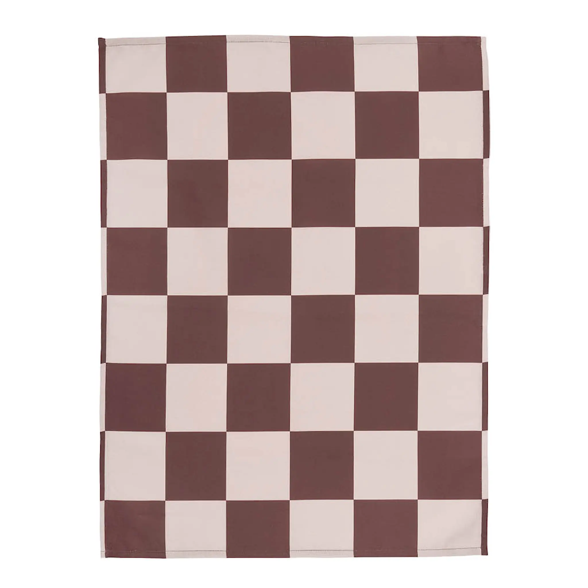 Muurla Checks & Stripes kjøkkenhåndkle 50x65 cm brun/rosa
