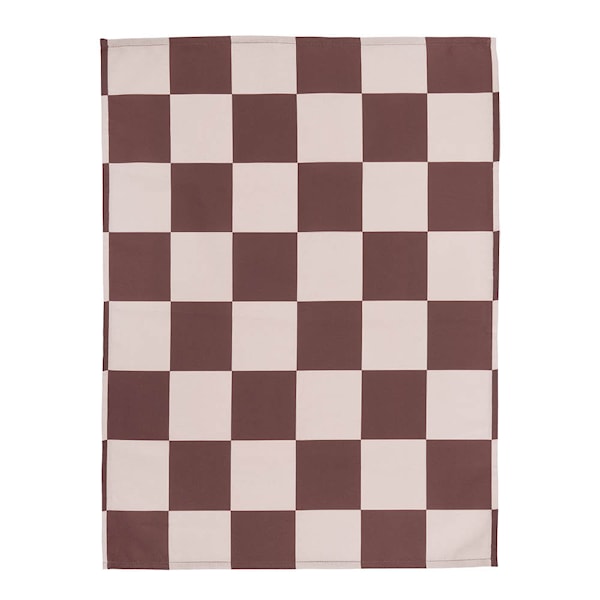 Checks & Stripes kökshandduk 50x65 cm brun/rosa