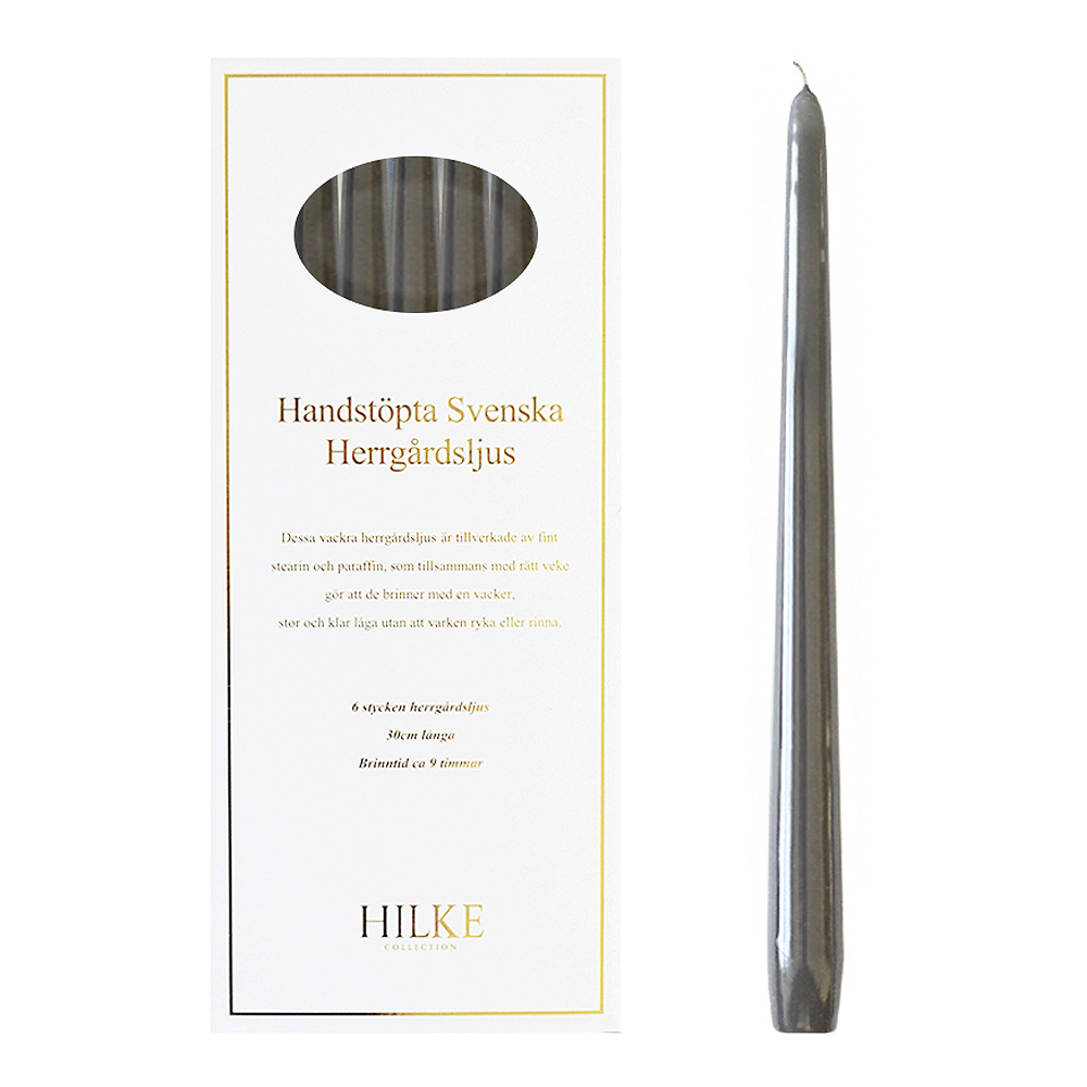 Hilke - Hilke Antiikkikynttilä 30 cm 6 kpl Harmaa