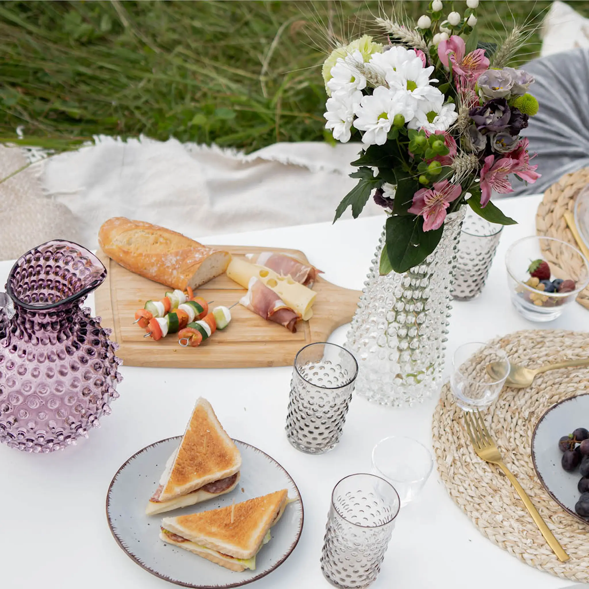 Klimchi Hobnail Karaff Hög 1 L Crystal