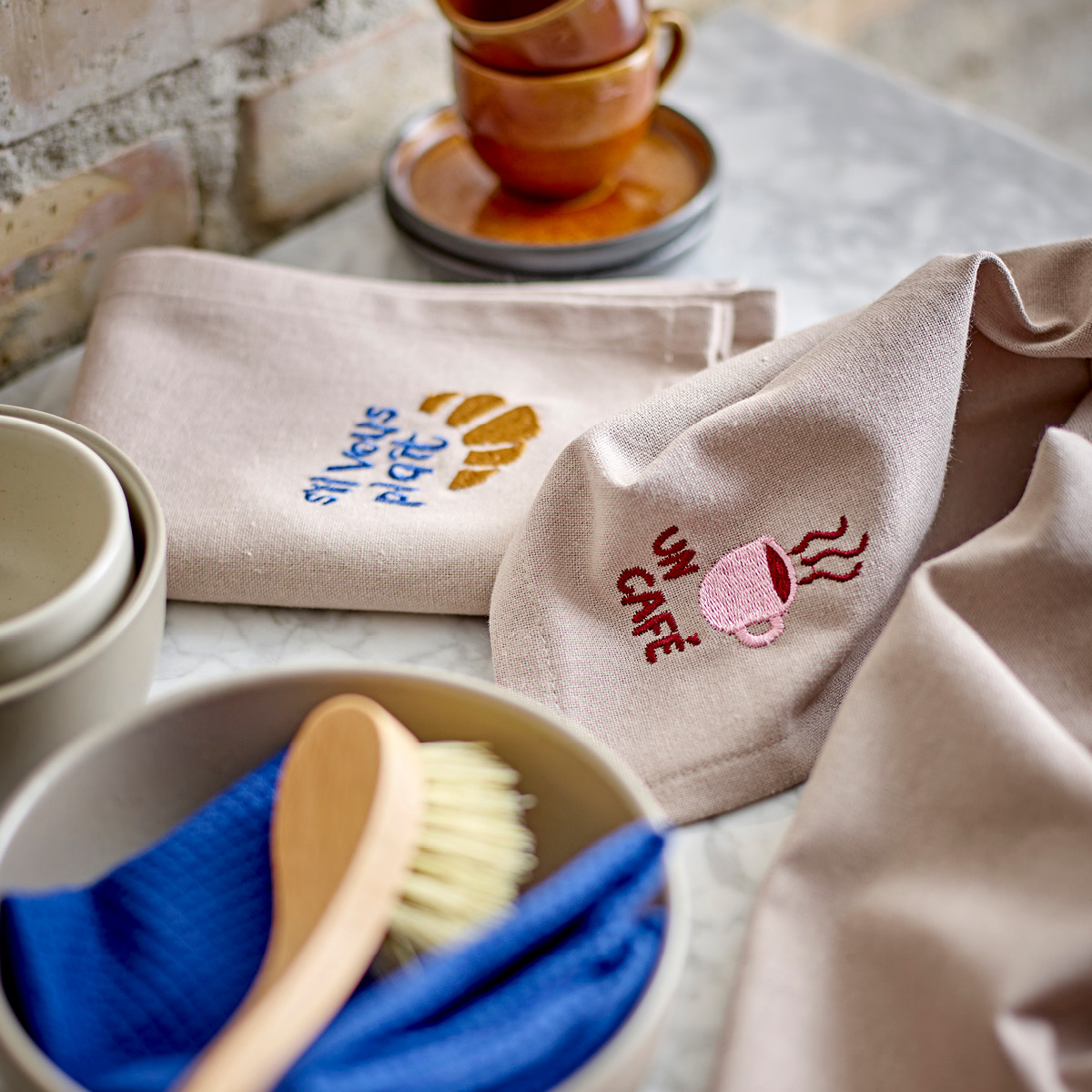 Södahl Bistro kökshandduk 50x70 cm 2-pack coffee brown